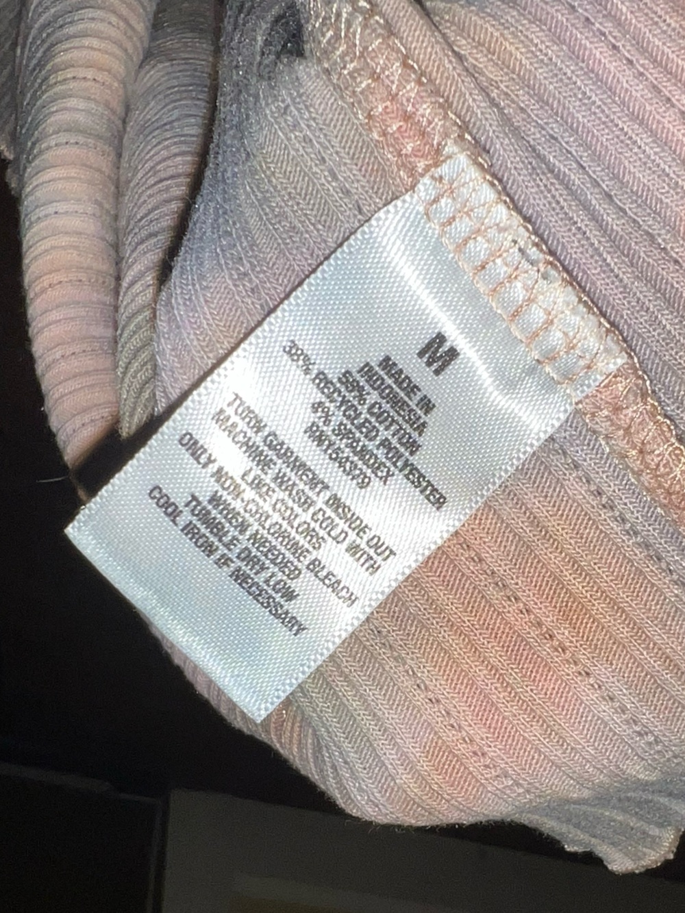 Aeropostale Y2K Seriously Soft Shrunken Ribbed Peach Tie-Dye Top Size M - Picture 9 of 9